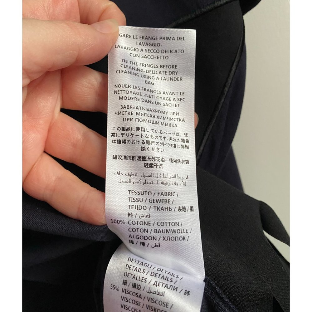 Stella McCartney Navy/Black Star Fringe Tee Shirt, size 42 (fits like a size 4) - Picture 8 of 10